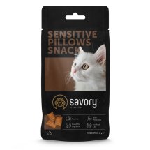 Хрумкі ласощі Savory Cats Snacks Pillows Sensitive для дорослих котів з чутливим травленням - 60 г