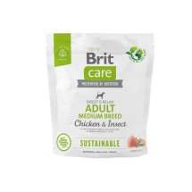 Сухий корм Brit Care Dog Sustainable Adult Medium Breed для собак середніх порід з куркою та комахами - 1 кг