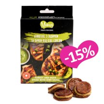 Ласощі Mavsy Turkey duck round chip with kiwi Біфштекс з індички та качки під ківі соусом - 100 г