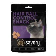 Хрумкі ласощі Savory Cats Snacks Pillows Hair Ball Control для дорослих котів, подушечки для виведення шерсті - 180 г