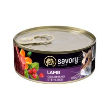 Вологий корм Savory Cat для стерилізованих котів з ягням - 100 г