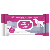 Вологі серветки Inodorina Functional Estratto Di Uva Ursina E Olio Di Argan для собак та котів з білою шерстю з екстрактом брусниці аргановою олією - 40 шт
