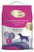Пелюшки Indorina Tappetini Instant Dry для собак швидкопоглинаючі з активованим вугіллям 60х90 см - 10 шт
