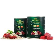 Вологий корм NUEVO DOG SENIOR з ягням яловичиною та вівсянкою для дорослих собак - 400 г