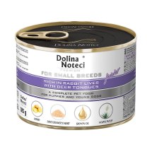 Вологий корм Dolina Noteci DOG Premium Для цуценят юніорів собак маленьких порід з печінкою кролика та язиком оленя - 185 г