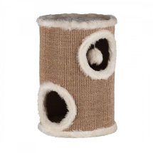 Дряпка Trixie для котів Edoardo з будиночком та іграшкою на мотузці сизаль/плюш бежева 33х50 см - 1 шт - 1 шт