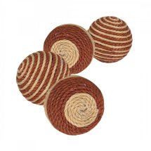 Іграшка Trixie для котів М'ячик смугастий пластикова основа бавовна 4,5 см - 1 шт - 1 шт