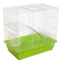 Клітка Природа Гоша для дрібних декоративних гризунів з колесом біла/зелена 44x27x50 см - 1 шт
