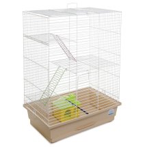 Клітка Природа Нюра для дрібних декоративних гризунів з будиночком біла 44x27x59 см - Бежевий