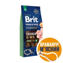 Сухий корм Brit Premium Dog Junior XL для цуценят та юніорів гігантських порід, з куркою - 15 кг