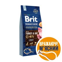 Сухий корм Brit Premium Dog Light для собак із зайвою вагою, з індичкою - 15 кг