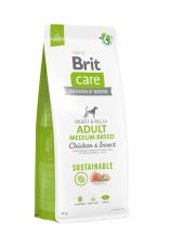 Сухий корм Brit Care Dog Sustainable Adult Medium Breed для собак середніх порід, з куркою та комахами - 12 кг