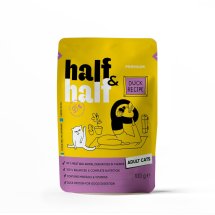 Корм вологий Half&Half для дорослих котів, шматочки з качкою у соусі у формі пауча - 100 г - 100 г