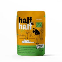 Корм вологий Half&Half для стерилізованих котів, шматочки з індичкою в желе у формі пауча - 100 г - 100 г