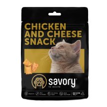 Хрумкі ласощі Savory Cats Snacks Pillows Gourmand with Chicken and Cheese для дорослих вибагливих котів, подушечки з куркою та сиром - 180 г