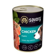 Вологий корм Savory для цуценят усіх порід з куркою - 400 г