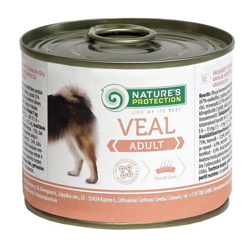 Вологий корм Nature's Protection Dog ADULT VEAL для собак з яловичиною - 200 г