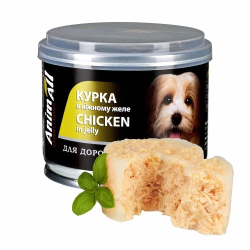 Вологий корм Animall Dog з куркою в желе для собак - 195 г