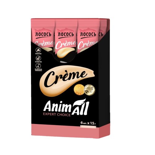 Ласощі Animall Cat Сreme для котів зі смаком лосося - 6 х15 г - 6 х15 г