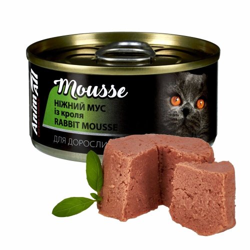 Вологий корм Animall Cat вологий корм для котів ніжний мус із кроля - 80 г - 80 г