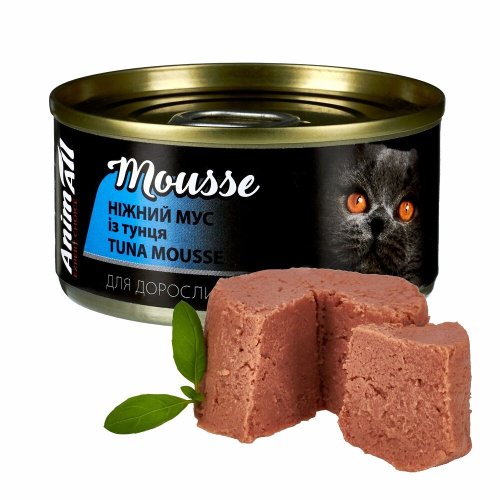 Вологий корм Animall Cat для котів Ніжний мус із тунця