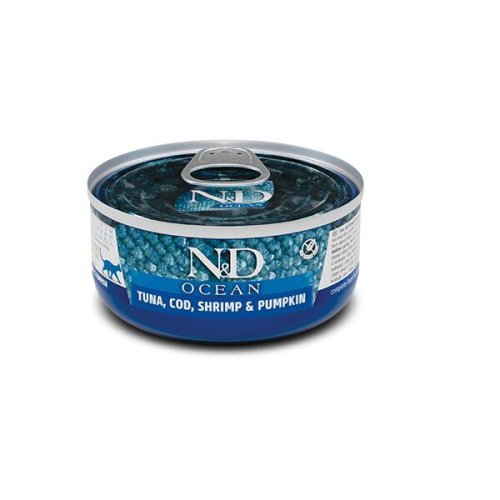 Вологий корм Farmina Cat N&D Grain Free OCEAN TUNA COD SHRIMP & PUMPKIN тунець креветка тиква - 70 г - 70 г