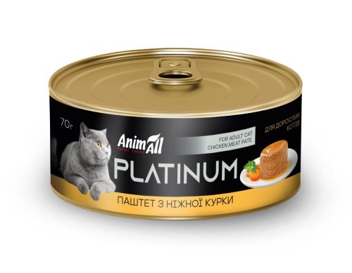Вологий корм Animall Cat Platinum для дорослих котів, ніжний паштет з курки - 70 г - 70 г