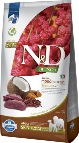 Сухий корм Farmina Dog N&D QUINOA DOG SKIN & COAT VENISON & COCONUT ADULT MEDIUM & MAXI з олениною та кокосом - 7 кг