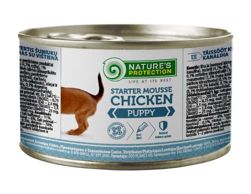 Вологий корм Nature's Protection Dog PUPPY STARTER MOUSSE CHICKEN для цуценят стартер з куркою - 200 г