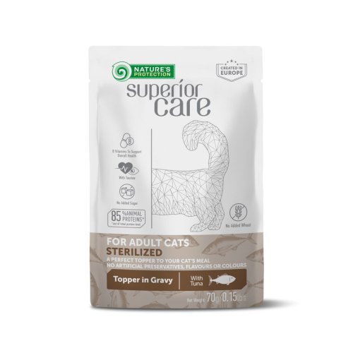 Вологий корм Nature's Protection Cat Superior Care Adult Sterilised Tuna для стерилізованих котів з тунцем - 70 г - 70 г