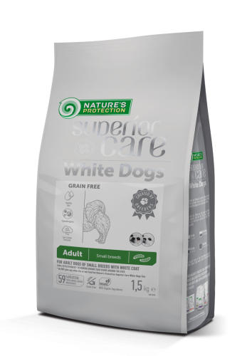 Сухий корм Nature's Protection Dog SC Whites Grain Free Adult Small and Mini Breeds (Insects) Беззерновий для дорослих собак дріб. порід Біла Шерсть з Комахами - 1.5 кг