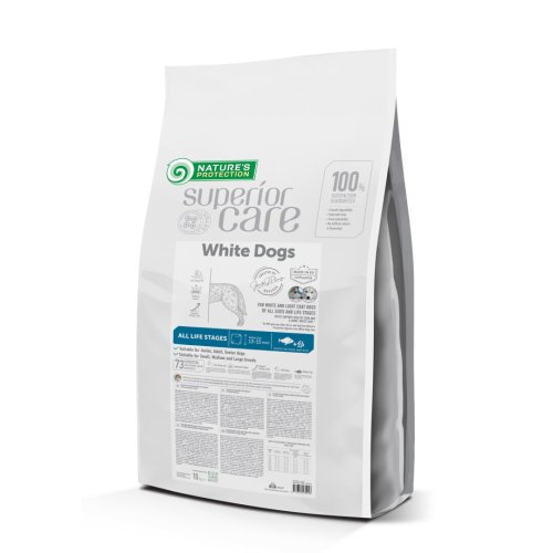 Сухий корм Nature's Protection Dog SC Whites White Fish All Sizes&Life Stages для собак усіх порід усі стадії життя Біла Шерсть з Білою Рибою - 10 кг