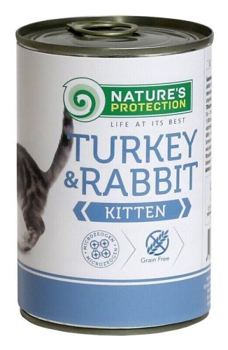 Вологий корм Nature's Protection Cat Kitten Turkey & Rabbit для кошенят з індичкою і кроликом - 400 г - 400 г