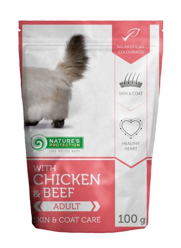 Пауч Nature's Protection Cat Skin & Сoat care with Chicken and Beef - 100 г - 100 г