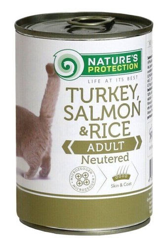 Вологий корм Nature's Protection Cat Adult Neutered Turkey, Salmon & Rice для стерилізованих котів з індичкою, лососем і рисом - 400 г - 400 г