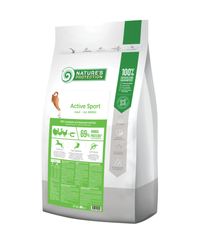 Сухий корм Nature's Protection Dog Active Sport Adult All Breeds для Активних собак усіх порід з м'ясом птиці - 12 кг