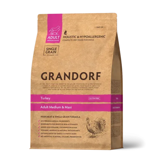 Сухий корм Grandorf Dog Medium Maxi Turkey для собак середніх та крупних порід індичка - 10 кг