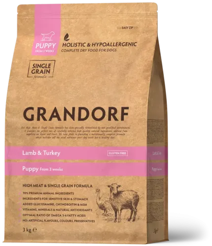 Сухий корм Grandorf Dog Puppy Lamb Turkey для цуценят ягня та індичка від 3 тижнів - 1 кг