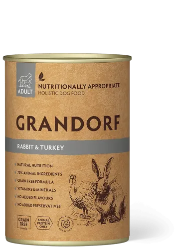 Вологий корм Grandorf Dog Rabbit Turkey Adult для собак з м'ясом кроля та індичкою - 400 г