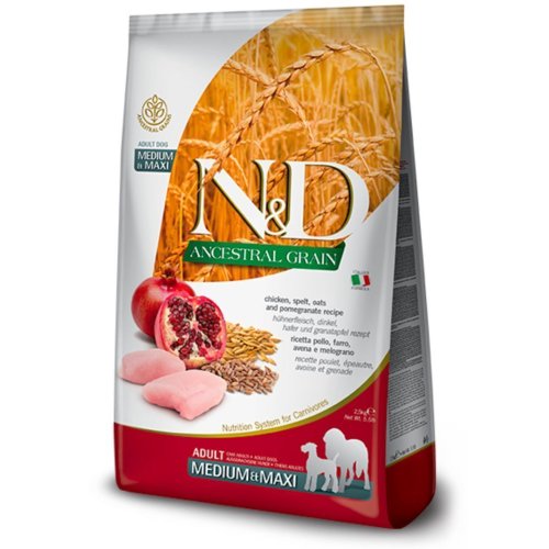 Сухий корм Farmina Dog N&D Low Grain CHICKEN & POMEGRANATE ADULT MEDIUM & MAXI - 2.5 кг