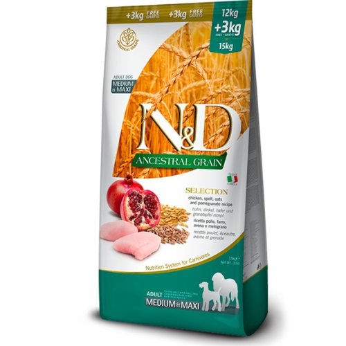 Сухий корм Farmina Dog N&D Low Grain CHICKEN & POMEGRANATE ADULT - 15 кг