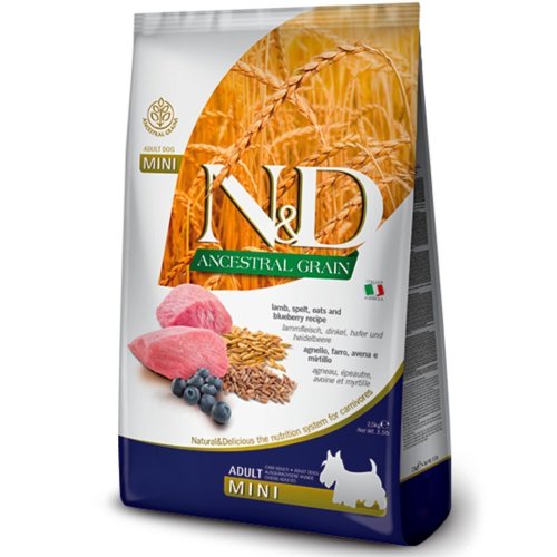 Сухий корм Farmina Dog N&D Low Grain LAMB & BLUEBERRY ADULT MINI - 2.5 кг