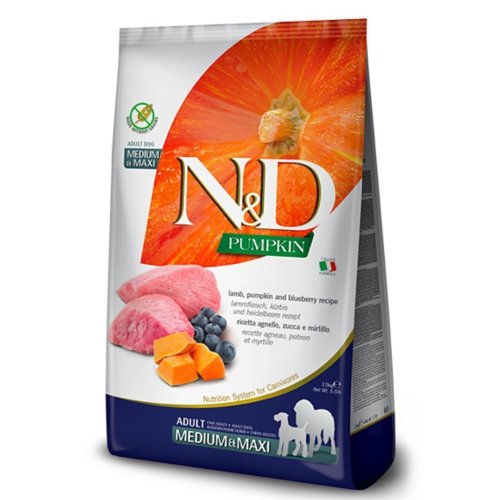 Сухий корм Farmina Dog N&D Grain Free PUMPKIN LAMB & BLUEBERRY ADULT MEDIUM & MAXI - 12 кг