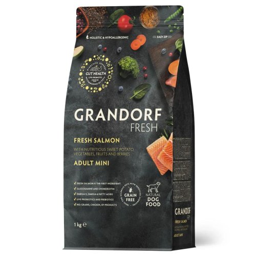 Сухий корм Grandorf Dog Fresh Salmon Sweet Potatoe MINI для собак малих порід з лососем та бататом - 1 кг