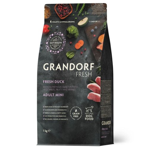 Сухий корм Grandorf Dog Fresh Duck Sweet Potatoe MINI для собак малих порід з качкою та бататом - 1 кг