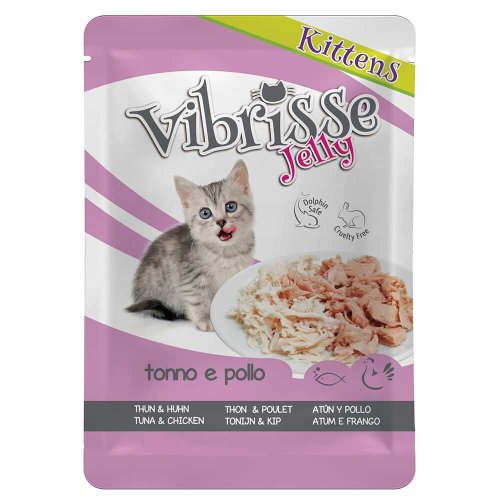 Вологий корм Vibrisse Cat JELLY Для кошенят пауч тунець курка в желе - 70 г