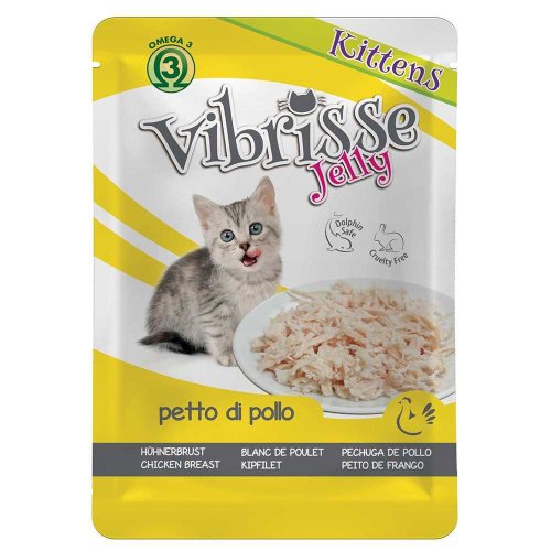 Вологий корм Vibrisse Cat JELLY Для кошенят пауч куряча гудка в желе - 70 г