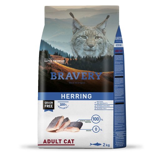 Сухий корм Bravery Cat Herring Adult для котів з оселедцем - 2 кг