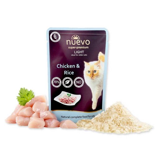 Вологий корм NUEVO Cat LIGHT Для котів пауч курка і рис - 85 г