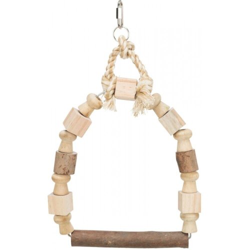 Іграшка Trixie для птахів Гойдалка-арка кольорова з мотузкою дерево 13х19 см - 1 шт